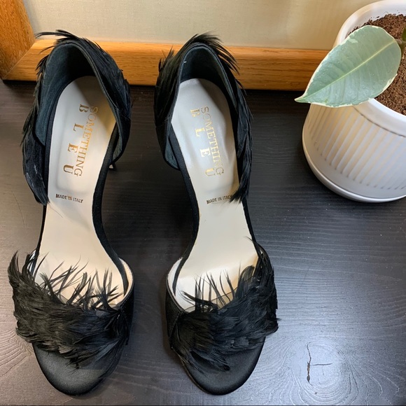 Something Bleu Bridal Shoes - HAMMOND IN BLACK SATIN by Something Bleu heels